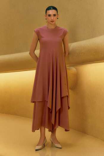 House Of Fett Rosewater Asymmetric Tunic & Pant Set