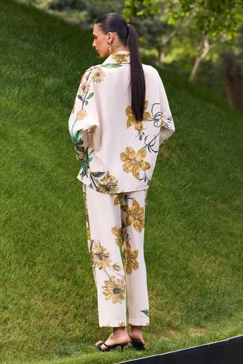 House Of Fett Whispering Floral Print Shirt & Pant Set