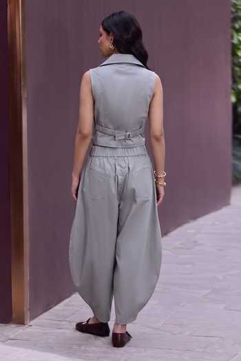 House Of Fett Mineral Solid Waistcoat & Pant Set 