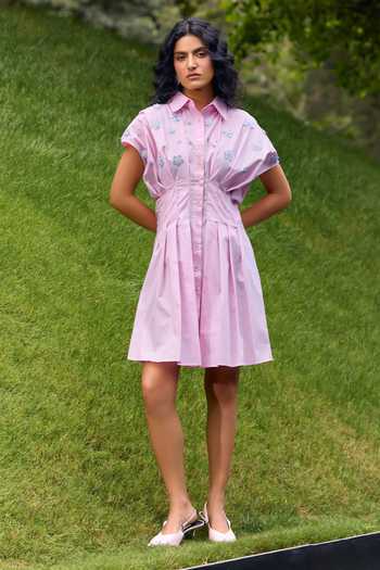 House Of Fett Whipped Flowers Embroidered Dress