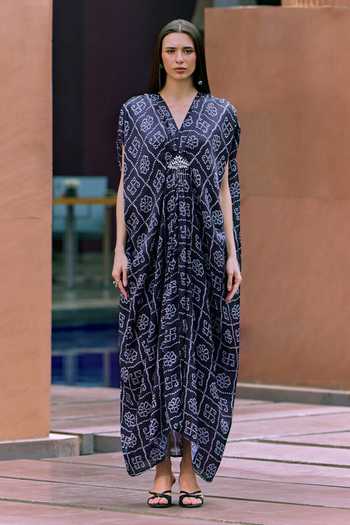House Of Fett Diva Bandhani Print Kaftan