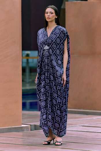 House Of Fett Diva Bandhani Print Kaftan