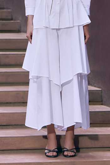 House Of Fett White Cotton, Twill Button-down Neck Lychee Embroidered Top And Trouser Set Online at Aza Fashions House Of Fett_White Cotton, Twill Button-down Neck Lychee Embroidered Top And Trouser Set _Online_at_Aza_Fashions