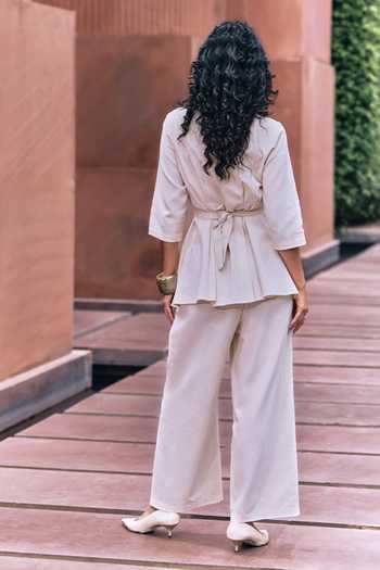 House Of Fett Coconut Flex Embroidered Shirt & Pant Set