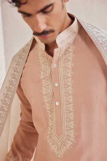 Jorah Men Chanderi Embroidered Kurta Set 