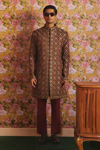 Jorah Men Hand Embroidered Jacket & Kurta Set 