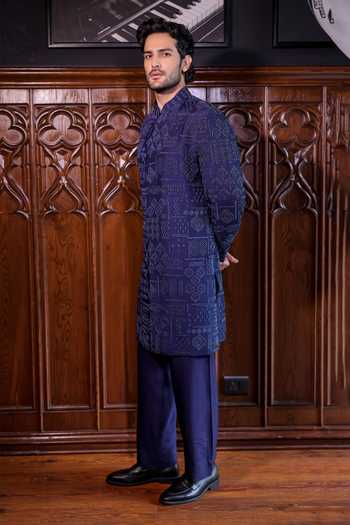 Jorah Men Hand Embroidered Jacket & Kurta Set 