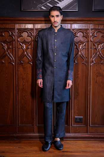Buy Jorah Men Black Pashmina, Satin, Cotton Jacket And Kurta Set Online at Aza Fashions Buy_Jorah Men_Black Pashmina, Satin, Cotton Jacket And Kurta Set _Online_at_Aza_Fashions