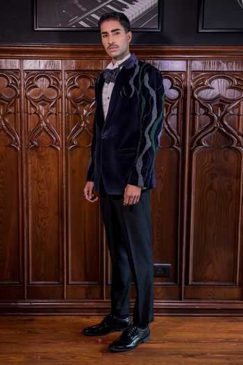 Jorah Men Velvet Hand Embroidered Jacket Set 
