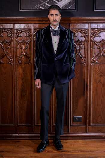 Jorah Men Velvet Hand Embroidered Jacket Set 