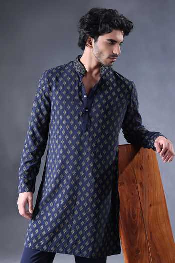 Jorah Men Geometric Motif Kurta & Pant Set 