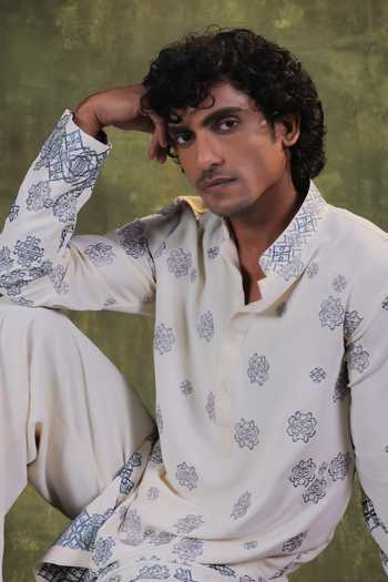 Buy Jorah Men Ivory Twill Embroidered Kurta And Pant Set Online at Aza Fashions Buy_Jorah Men_Ivory Twill Embroidered Kurta And Pant Set _Online_at_Aza_Fashions