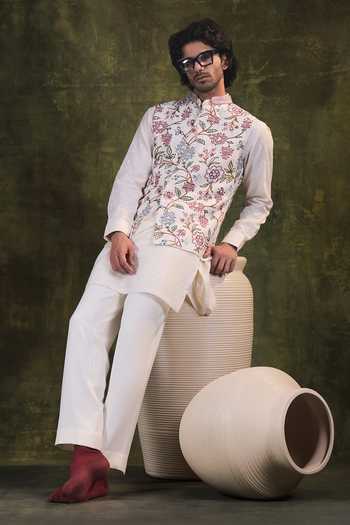 Jorah Men Embroidered Nehru Jacket & Kurta Set 
