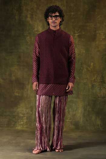 Jorah Men Pearl Work Nehru Jacket Set 