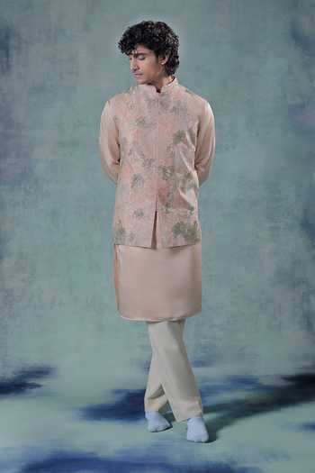 Jorah Men Abstract Pattern Nehru Jacket Set 
