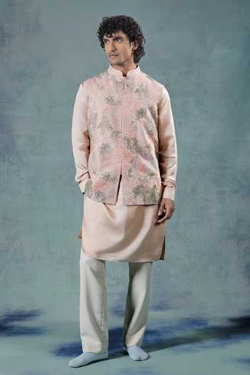 Jorah Men Abstract Pattern Nehru Jacket Set 