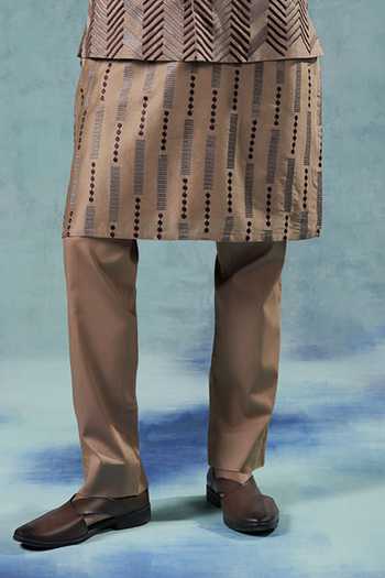 Jorah Men Beige Viscose, Dupion, Chanderi, Cotton Herringbone Pattern Nehru Jacket Set Online at Aza Fashions Jorah Men_Beige Viscose, Dupion, Chanderi, Cotton Herringbone Pattern Nehru Jacket Set _Online_at_Aza_Fashions