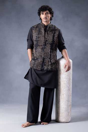 Jorah Men Embroidered Nehru Jacket Set 