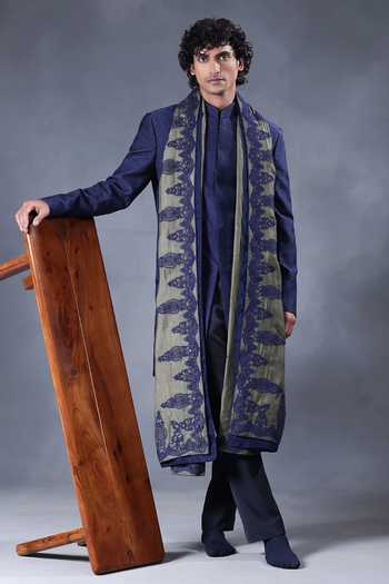 Jorah Men Abstract Embroidered Jacket Set 