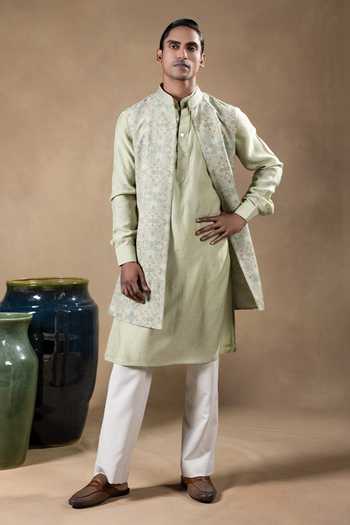 Jorah Men Embroidered Bundi & Kurta Set 