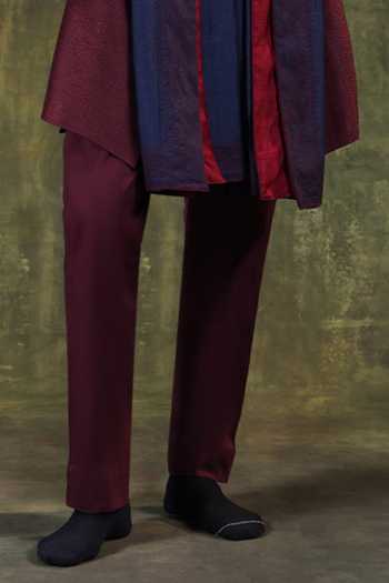 Jorah Men Wine Viscose, Dupion, Satin, Cotton, Silk Embroidered Jacket And Kurta Set Online at Aza Fashions Jorah Men_Wine Viscose, Dupion, Satin, Cotton, Silk Embroidered Jacket And Kurta Set _Online_at_Aza_Fashions