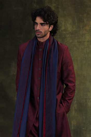 Shop Jorah Men Wine Viscose, Dupion, Satin, Cotton, Silk Embroidered Jacket And Kurta Set Online at Aza Fashions Shop_Jorah Men_Wine Viscose, Dupion, Satin, Cotton, Silk Embroidered Jacket And Kurta Set _Online_at_Aza_Fashions