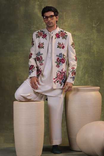 Jorah Men Embroidered Jacket & Kurta Set 
