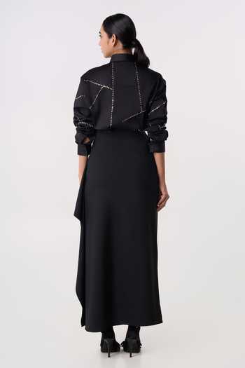 Line Out Line Bolt Outline Embroidered Shirt 