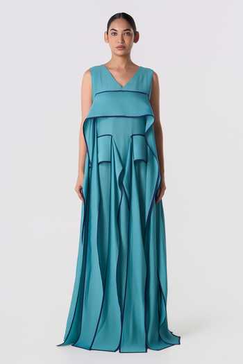 Line Out Line Cascading Outline Dress 