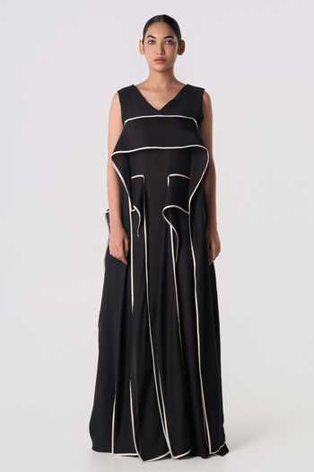 Line Out Line Cascading Outline Dress 