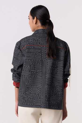 Line Out Line Monograph Blaze Shacket 
