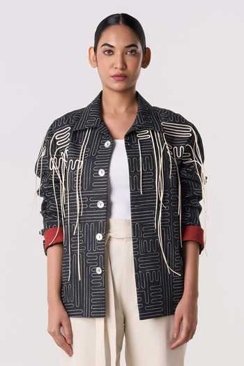 Line Out Line Monograph Blaze Shacket 