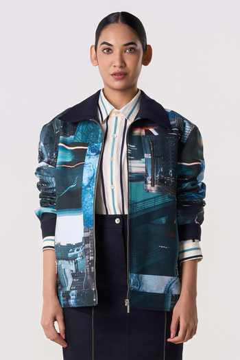 Line Out Line Archive Print Shacket 
