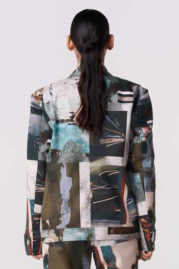 Line Out Line Manifesto Printed Blazer 
