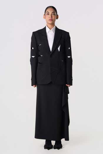 Shop_Line Out Line_Black Suiting Prism Blazer _Online_at_Aza_Fashions
