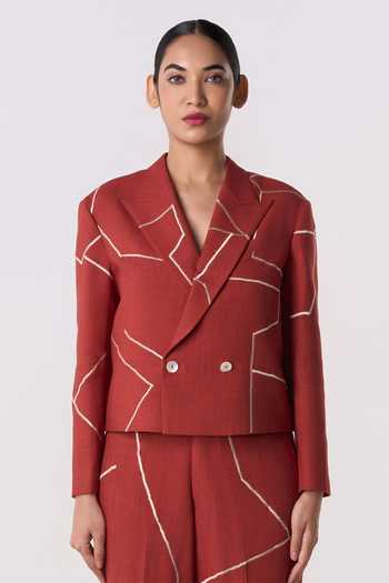 Line Out Line Gridbreak Cropped Blazer 