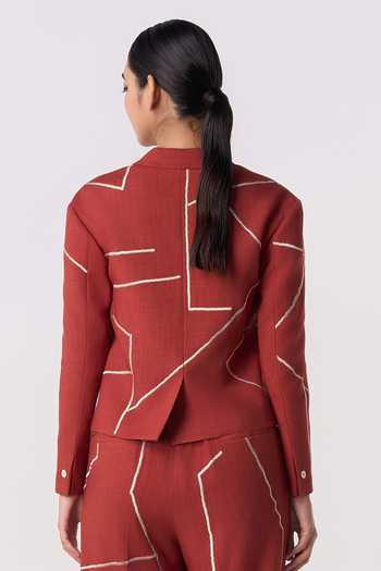 Line Out Line Gridbreak Cropped Blazer 