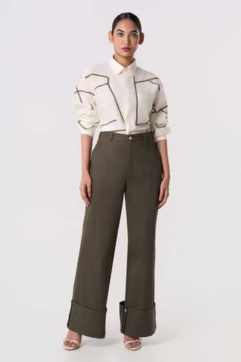 Line Out Line Mosaic Belt Cuffed Pant 