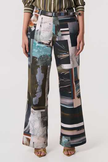 Buy_Line Out Line_Olive Green Canvas Manifesto Pant _Online_at_Aza_Fashions