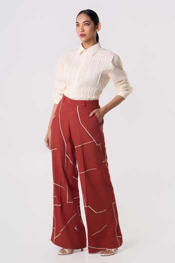 Line Out Line Gridbreak Linen Trouser 