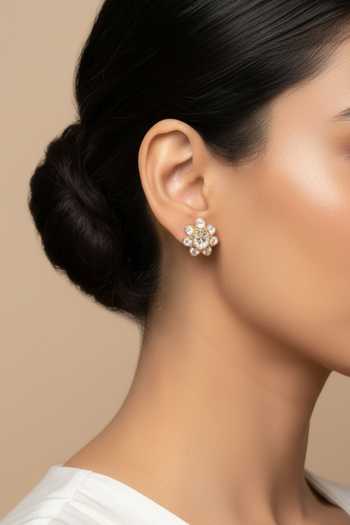 Sica Jewellery Moissanite Polki Dhaaga Earrings