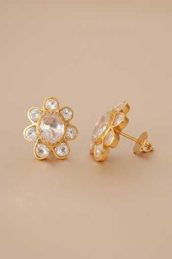 Buy Sica Jewellery Yellow Moissanite Polki Dhaaga Earrings Online at Aza Fashions Buy_Sica Jewellery_Yellow Moissanite Polki Dhaaga Earrings _Online_at_Aza_Fashions