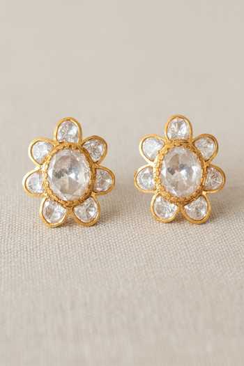 Sica Jewellery Moissanite Polki Dhaaga Earrings