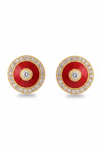 Sica Jewellery Red Moissanite Polki Lasya Earrings Online at Aza Fashions Sica Jewellery_Red Moissanite Polki Lasya Earrings _Online_at_Aza_Fashions