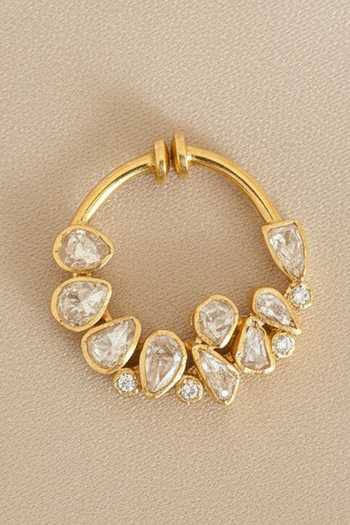 Sica Jewellery Moissanite Polki Hariyali Septum Nosering