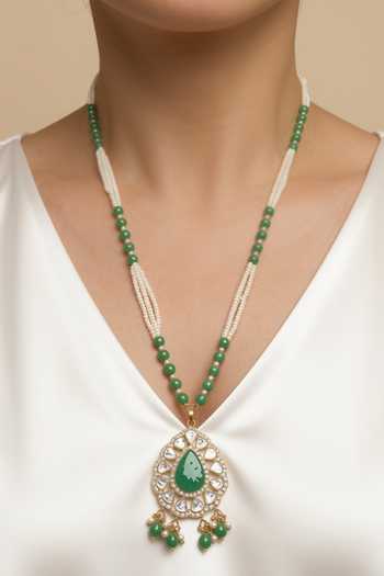 Sica Jewellery Moissanite Polki Mayur Necklace 