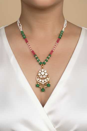 Sica Jewellery Moissanite Polki Charvi Necklace 