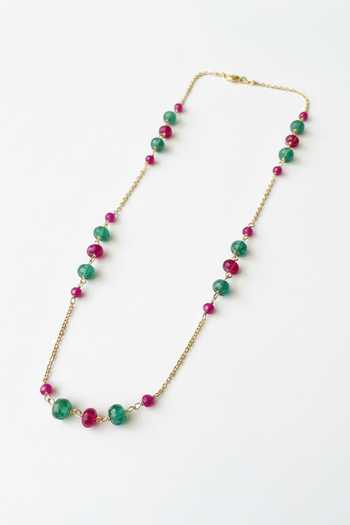 Sica Jewellery Multi Color Moissanite Polki Aru Necklace at Aza Fashions Sica Jewellery_Multi Color Moissanite Polki Aru Necklace _at_Aza_Fashions