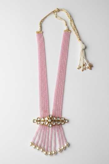 Sica Jewellery Pink Moissanite Polki Mistletoe Necklace Online at Aza Fashions Sica Jewellery_Pink Moissanite Polki Mistletoe Necklace _Online_at_Aza_Fashions