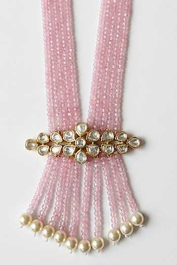 Buy Sica Jewellery Pink Moissanite Polki Mistletoe Necklace Online at Aza Fashions Buy_Sica Jewellery_Pink Moissanite Polki Mistletoe Necklace _Online_at_Aza_Fashions